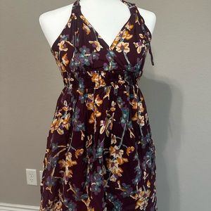 Halogen purple halter dress floral
